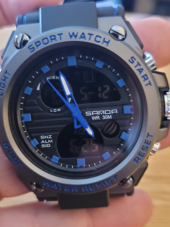 Other - Mens Sport WR 30M Blue & Black Digital-Analog Watch